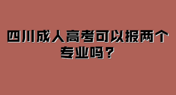 四川成人高考可以报两个专业吗?