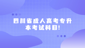 四川省成人高考专升本